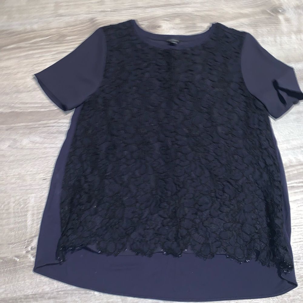 ann taylor lace t shirt blouse S